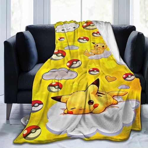 Anime Blanket Ultra Soft Flannel Throw Lightweight Warm Cozy Cartoon Blankets Gifts for Living Room Bedroom Bed Sofa All Season 50"x40" - 50"x40" - Color-1