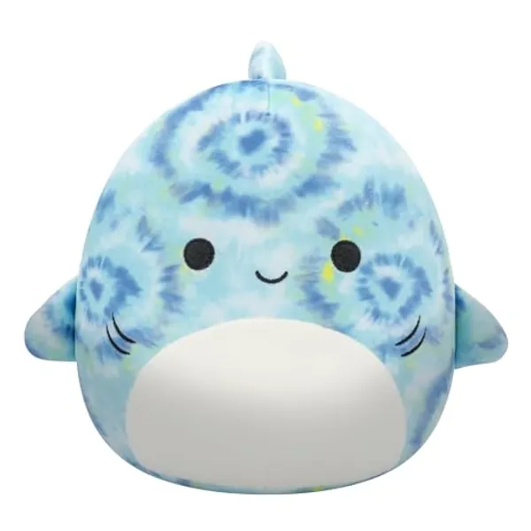 Squishmallows Original 8-Inch Luther Blue Tie-Dye Tiger Shark - Official Jazwares Plush
