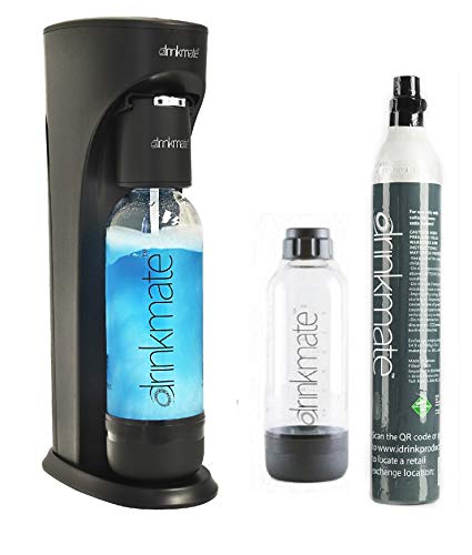 Drinkmate OmniFizz Sparkling Water and Soda Maker, Carbonates Any Drink, Special Bundle - Includes 60L CO2 Cylinder, Two Carbonation Bottles, and Fizz Infuser (Matte Black) - Matte Black