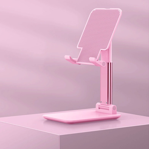 Universal Foldable Holder Stand for iPad and Mobile Phone - Pink
