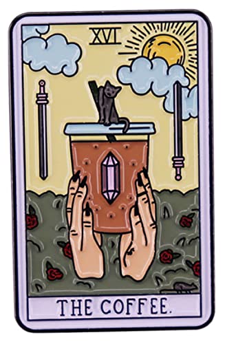 Spectre Pins The Coffee Tarot Card Enamel Pin