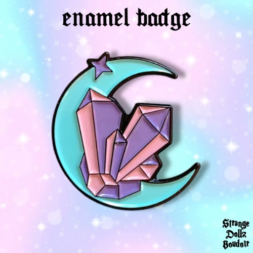 Witchy Crystals Celestial enamel pin badge, pastel goth, Strange Dollz Boudoir