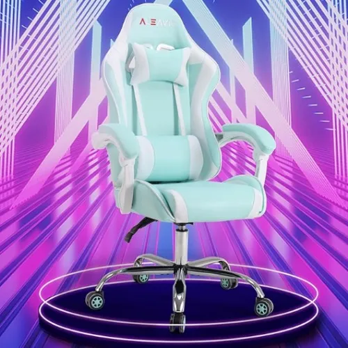 cyan gamer chair <3