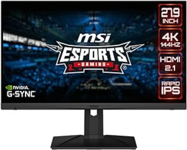 MSI MAG281URF, 28" Gaming Monitor, 3840 x 2160 (UHD), Rapid IPS, 1ms, 144Hz, G-Sync Compatible, HDR 400, HDMI, Displayport, USB Type-C, Tilt, Swivel, Height Adjustable, Pivot