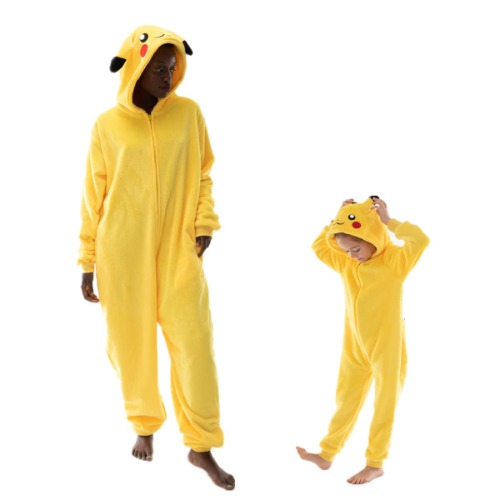 AILMQYJL Snug Fit Unisex Adult Onesie Pajamas, Flannel Cosplay Cartoon One Piece Halloween Costume hooded Sleepwear Homewear - Large Yellow