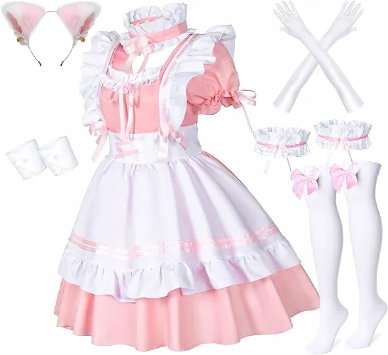 Pink Cat Boy Maid 