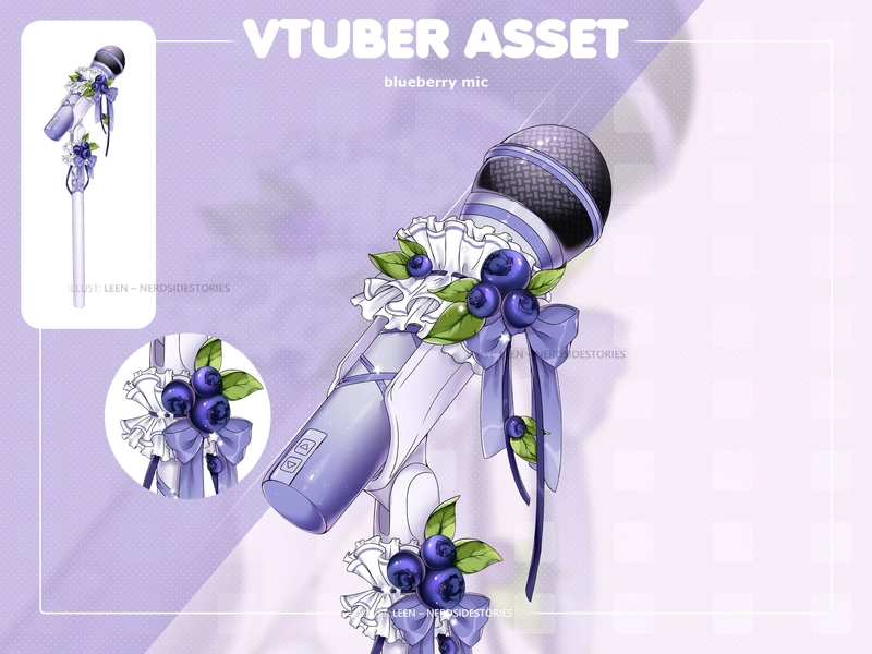 VTUBER asset - blueberry mic