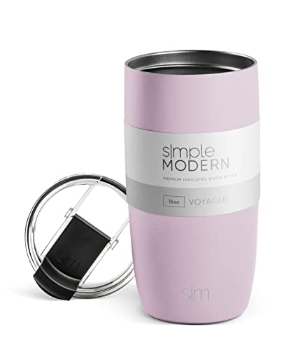 Simple Modern Travel Coffee Mug Tumbler with Flip Lid | Reusable Insulated Stainless Steel Cold Brew Iced Coffee Cup Thermos | Gifts for Women Men Him Her | Voyager Collection | 16oz | Lavender Mist - 16oz - -Lavender Mist