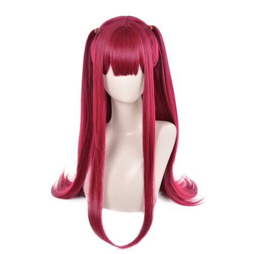 SisiruKou Anime Long Straight Grape Red Wig Halloween Cosplay Costume Wig - red
