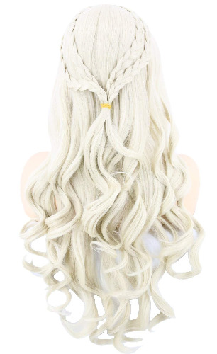 Topcosplay Womens Wigs Blonde Long Curly Cosplay Halloween Costume Party Wigs