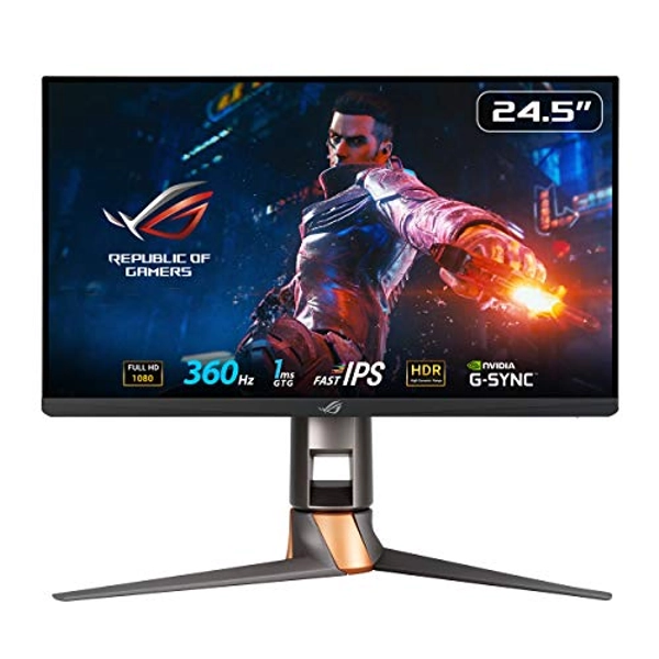 ASUS ROG Swift 360Hz PG259QN eSports NVIDIA G-SYNC Gaming Monitor â€“ 24.5 Inch FHD (1920 x 1080), 360 Hz, Fast IPS, 1 ms (GTG), HDR, NVIDIA ULMB