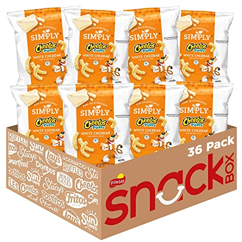 Simply Cheetos Puffs White Cheddar Cheese Flavored Snacks,0.875 Ounce (Pack of 36) - Simply Cheetos Puffs