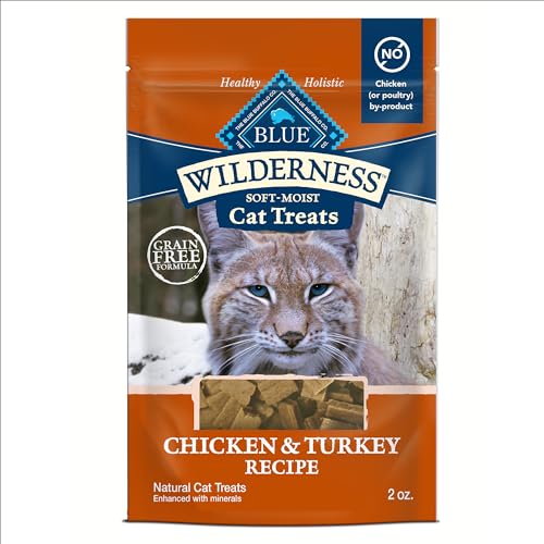 Blue Buffalo Wilderness Soft Cat Treats, Grain-Free and Protein-Rich, Great for Training, Chicken & Turkey Recipe, 2-oz. Bag - Chicken & Turkey - 2 Ounce (Pack of 1)