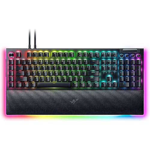 Razer BlackWidow V4 Pro Wired Mechanical Gaming Keyboard: Orange Switches Tactile & Quiet - Doubleshot ABS Keycaps - Command Dial - Chroma RGB - Magnetic Wrist Rest - Snap Tap - BlackWidow V4 Pro - Orange Switches Tactile & Quiet