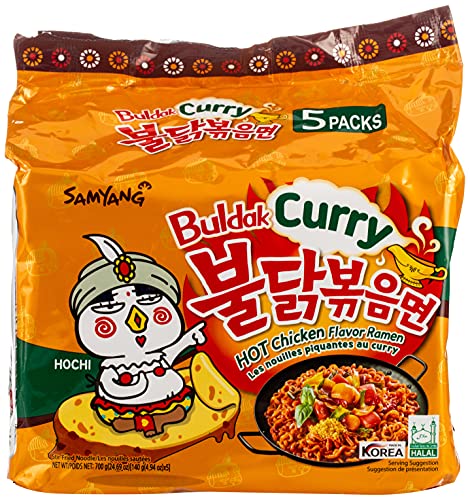 Samyang Curry Hot Chicken Flavour Ramen Noodles, 140 g (Pack of 5) - 140 g (Pack of 5)