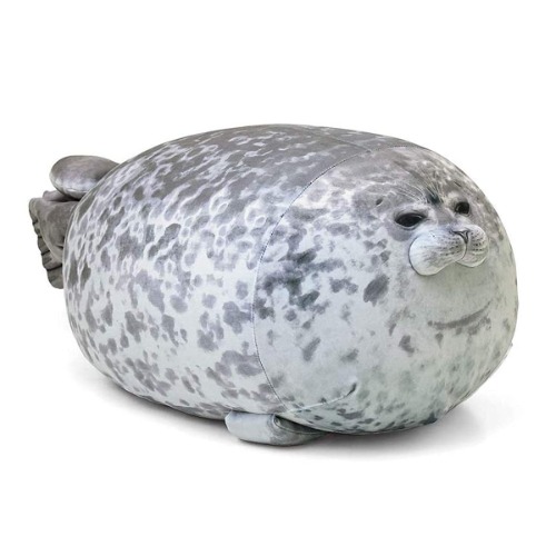 Yewrrite Seal Pillow 60CM/23.6IN Cute Chubby Seal Plush Toy Stuffed Animals Crossing Plush Soft Cotton Plush Seal Hugging Pillow Back Cushion, Grey