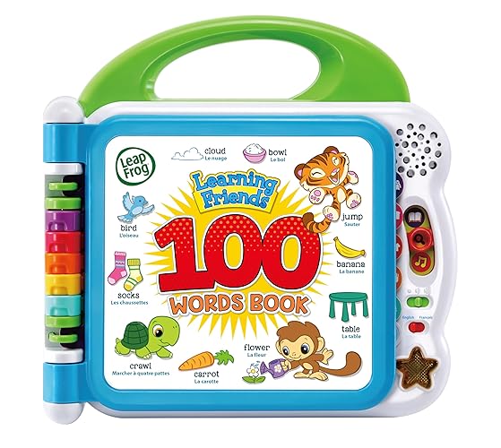 Leapfrog Learning Friends 100 Words Baby Book | Educational and Interactive Bilingual Playbook Toy |Toddler and Pre School Book for Boys & Girls 1, 2, 3, 4+ Year Olds, English Version
