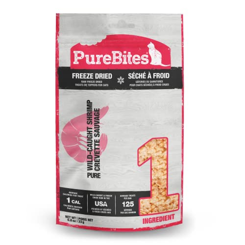 PureBites Freeze Dried Shrimp Cat Treats 23g | 1 Ingredient | Made in USA | Packaging May Vary - Super Value