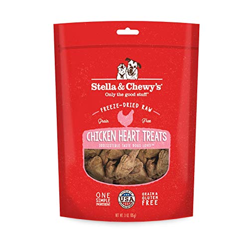 Stella & Chewy's Freeze-Dried Raw Single Ingredient Chicken Hearts Dog Treats, 3 oz. Bag - Chicken hearts - 3 Ounce (Pack of 1)