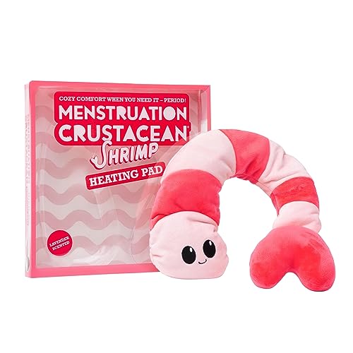 Menstruation Crustacean Shrimp: Lavender-Scented Microwaveable Heating Pad for Period Cramps and Neck Pain - Shrimp