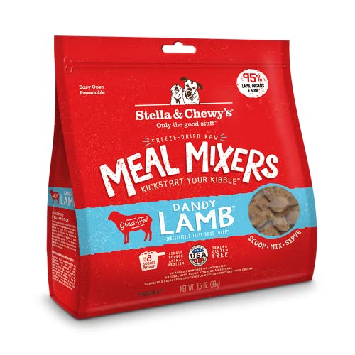 Stella & Chewy's Freeze Dried Raw Dandy Lamb Meal Mixer – Dog Food Topper for Small & Large Breeds – Grain Free, Protein Rich Recipe – 3.5 oz Bag - Lamb - 3.5 Ounce (Pack of 1)