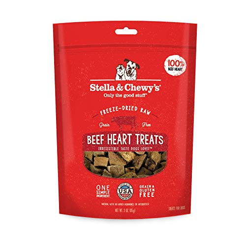 Stella & Chewy's Freeze-Dried Raw Single Ingredient Beef Heart Treats, 3 oz. Bag - Beef heart - 3 Ounce (Pack of 1)