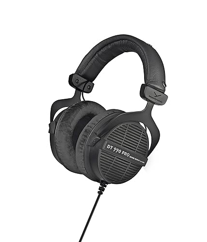 beyerdynamic DT 990 PRO Limited Black Edition 250 Ohm. Einseitig kabelgebundener Over-Ear-Studiokopfhörer für Mixing, Mastering und Editing - 250 Ohm Black
