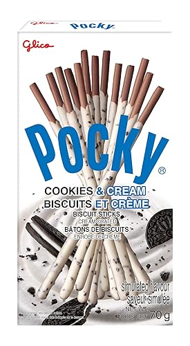 Glico Pocky Cookie and Cream, 70 Grams × 10 Packages