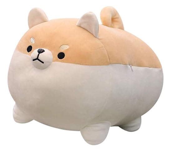 Auspicious beginning Stuffed Animal Shiba Inu Plush Toy Anime Corgi Kawaii Plush Dog Soft Pillow, Plush Toy Gifts for Boys Girls(Brown, 15.7in) - Brown - 15.7 inch