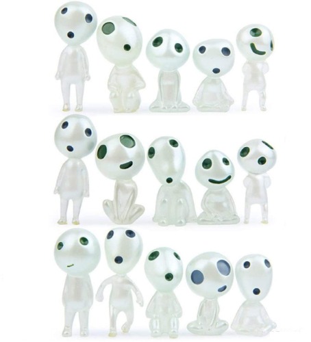 LYT Garden gnome Statue Statue, Princess Mononoke Luminous Tree Spirit Elves Little Jade Gardening Potted Plants, Ten Packs, for Terrace, Balcony, Yard, Lawn Decoration (White) (10Pcs) - White