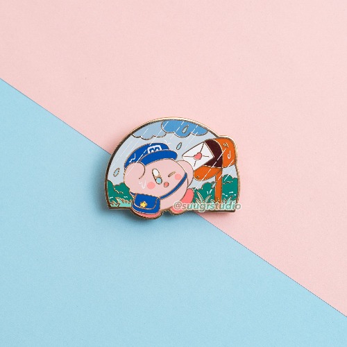 Postie Poyo Hard Enamel Pins - Rainy Day / [A Grade] / Simple Rubber Back