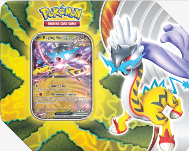 Pokemon Paradox Destinies Tin - Raging Bolt ex