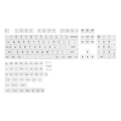 KiiBOOM Transparent PC Keycaps Set, 146 Keys ASA Profile ANSI ISO Layout RGB Shine Through Keycaps for Mechanical Keyboard, Compatible with Mx Switches (Clear) - Clear
