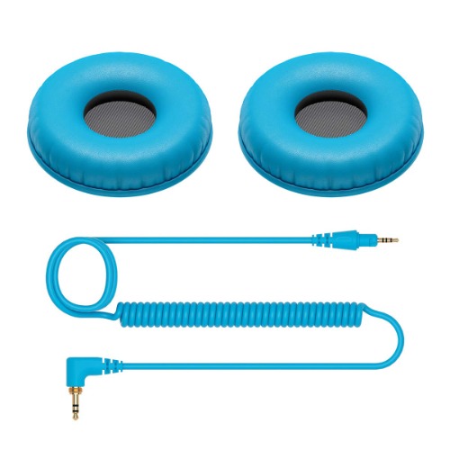 Pioneer DJ HDJ-CUE1 Curl Cord Earpads HC-CP08-L - HC-CP08-L(Blue)