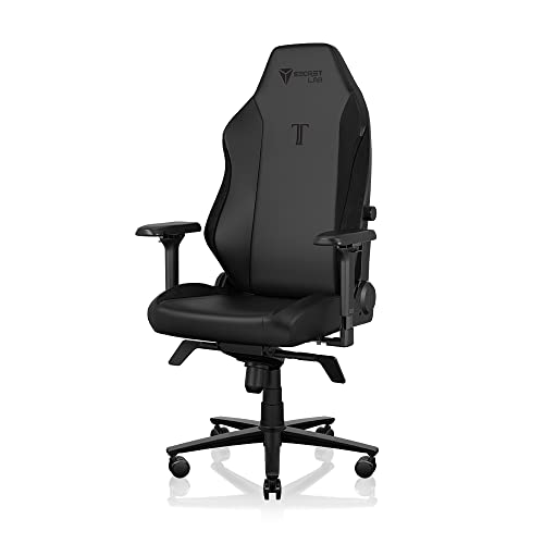 Secretlab Titan Evo 2022 Black Gaming Chair - Reclining, Ergonomic & Comfortable Computer Chair with 4D Armrests, Magnetic Head Pillow & 4-Way Lumbar Support - Black - Hybrid Leather - Black - Regular