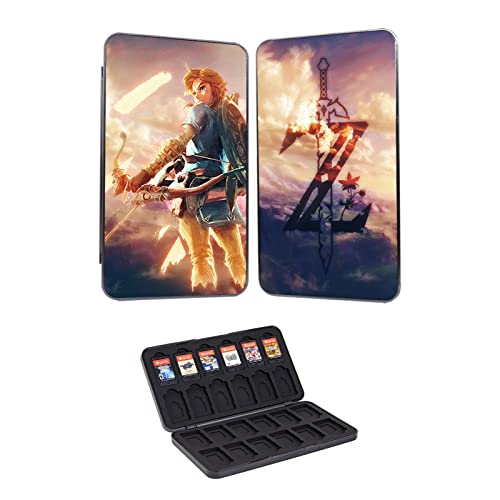 3D Dynamic Game Card Holder Compatible with Nintendo Switch Game Cards, 24 Slots Switch Game Case, Portable Game Storage Box for Travel and Home, Anti-Scratch, Shockproof - A