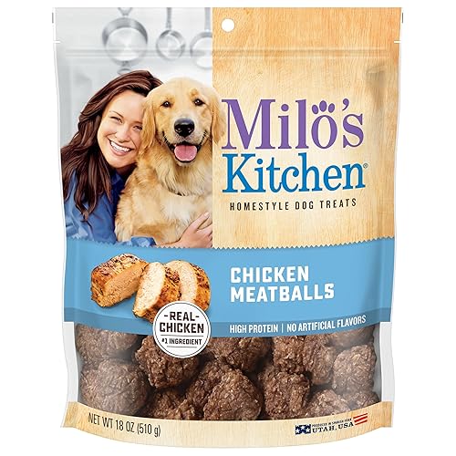 Milo's Kitchen Chicken Meatballs Dog Treats, 18-Ounce - Chicken Meatballs - 18 Ounce (Pack of 1)