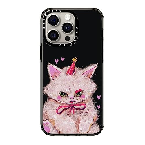 CASETiFY Compact iPhone 15 Pro Max Case [4 ft. 2X Military Grade Drop Protection/Slim/Lightweight] - Clown Kitty - Clear Black - CLOWN KITTY - iPhone 15 Pro Max (6.7")