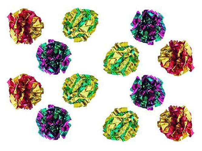 PETFAVORITES Original Mylar Crinkle Balls Cat Toys - 12 Pack - 12 Pack