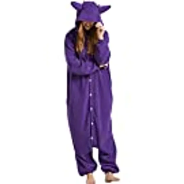 EROTYWE Adult Purple Cartoon Onesie Pajamas Animal Cosplay Costume | Diy Face Changing Show your mood without at All Time!