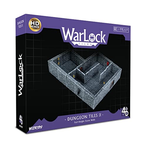 WarLock Tiles: Dungeon Tiles II – Full Height Stone Walls | WizKids - Dungeon Tiles II – Full Height Stone Walls