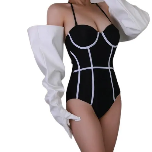 White PU Leather Puff Sleeve Gloves