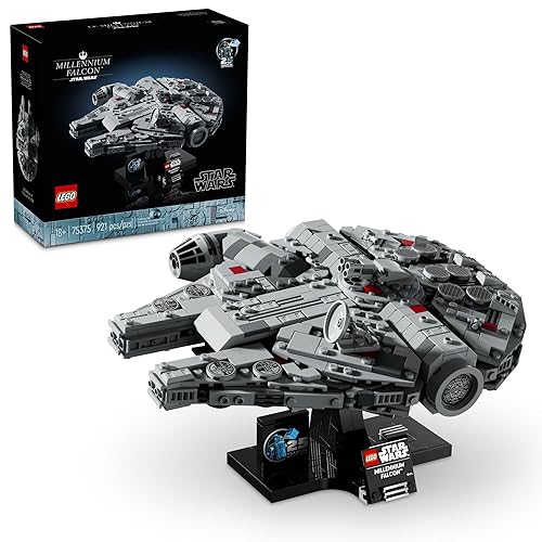 LEGO Star Wars Millennium Falcon A New Hope 25th Anniversary Collectable Model - DIY Building Sets for Adults, Men & Women, Ages 18+ - Comes with Display Stand - Star Wars Gift - 75375 - Multicolor