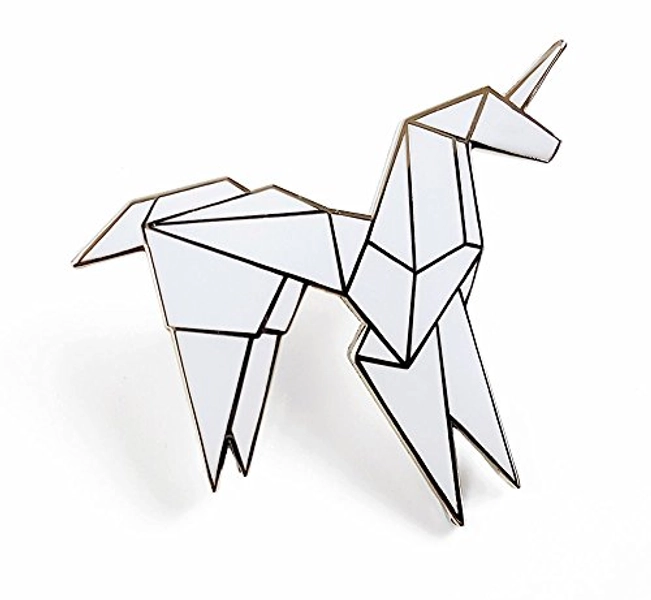 Pinsanity Origami Unicorn Enamel Lapel Pin
