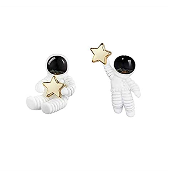 Zittop Cute Stud Earring /Astronaut Small Asymmetrical Earrings for Women Girl,1.6 X 2.2 cm