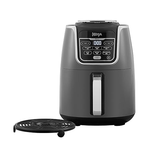 Ninja Air Fryer MAX, 5.2L, 6-in-1, Uses No Oil, Air Fry, Max Crisp, Roast, Bake, Reheat, Dehydrate, Family Size, Digital, Cook From Frozen, Non-Stick, Dishwasher Safe Basket, Grey & Black, AF160UK