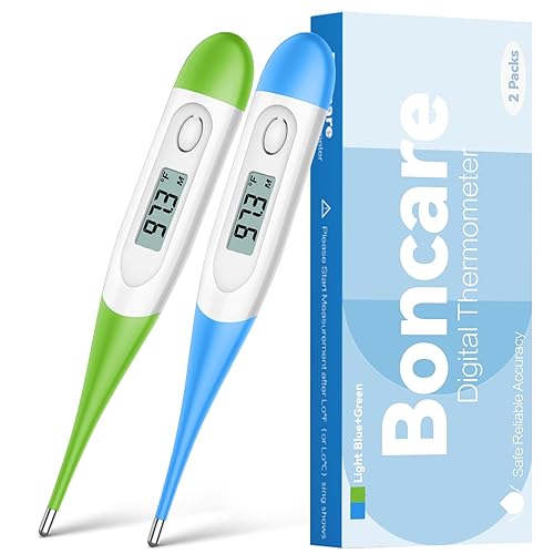 Thermometer for Baby, 2 Packs, Rectal Digital Thermometer with 10 Seconds Fast Reading (Light Blue+Green) - Light Blue+Green