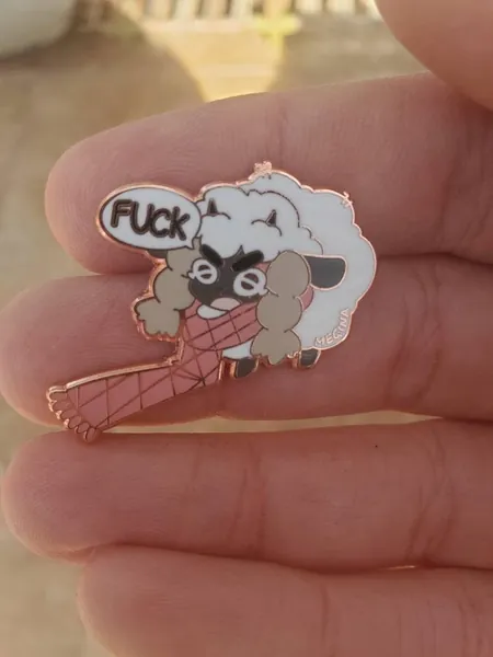 Wooloo Shouting FUCK Hard Enamel Pin by Megina
