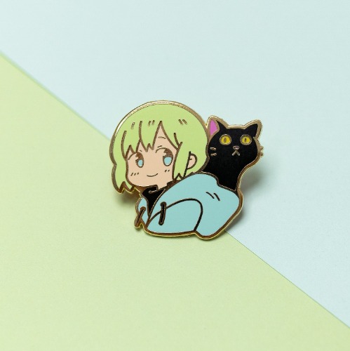 Cat in the Hood Original Hard Enamel Pin - Black Cat [A Grade] / Locking Clasp