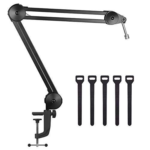 InnoGear Microphone Arm Stand, Heavy Duty Mic Arm Microphone Stand Suspension Scissor Boom Stands with Mic Clip and Cable Ties for Blue Yeti Snowball Hyper X QuadCast SoloCast Fifine Gaming (Medium) - Medium